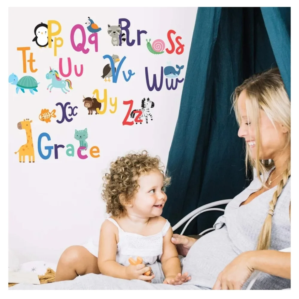 Alphabet Wall Decals for Kids Rooms ABC Toddler Boy and Girl Playroom Décor New
